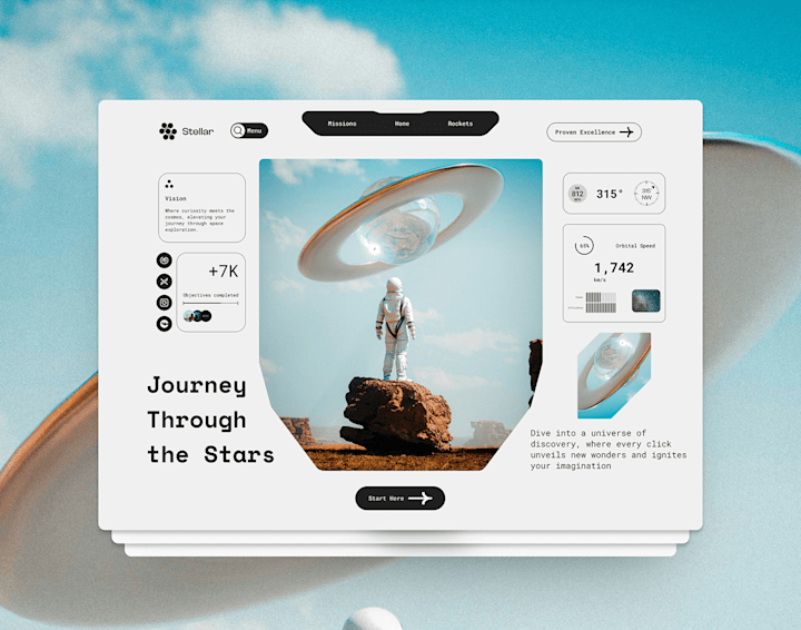 Cover image for UI/UX Hero Section Design - Stellar Journey 