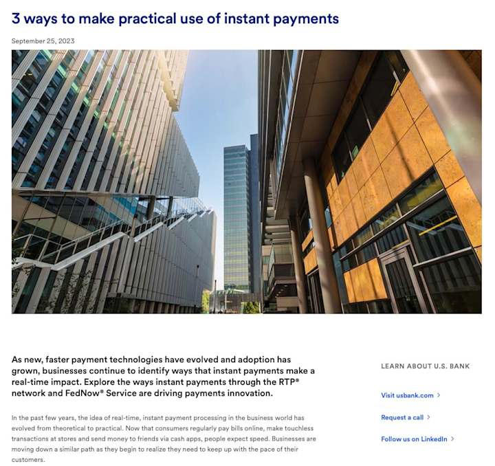 Cover image for Real time payments and corporate finance blog series