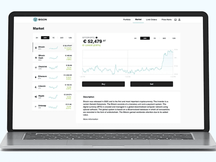 Cover image for Bison - a crypto trading platform that allows easy stock and cry