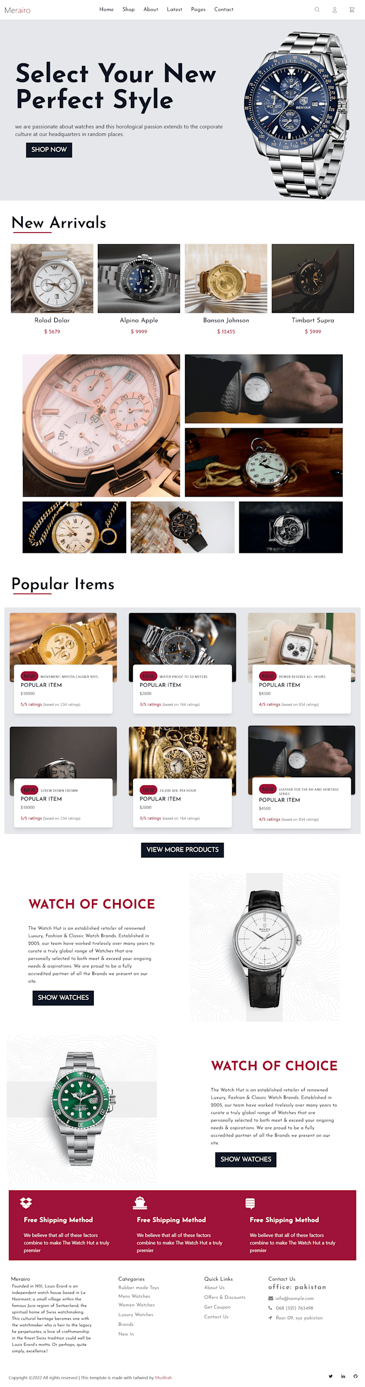 Cover image for Merairo ecommerce Website  https://merairo-ecommerce-watch-store