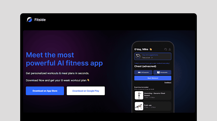 Cover image for Fitside - AI fitness app