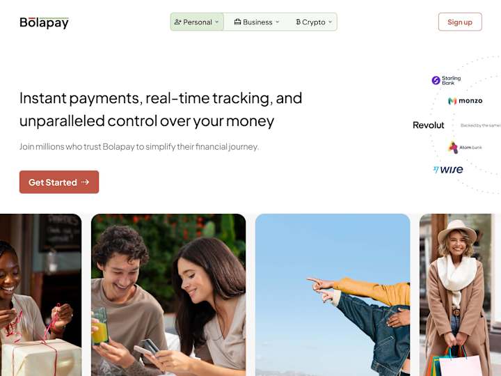 Cover image for Bolapay | Fintech landing page