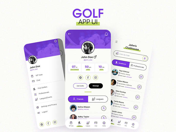 Cover image for Golf App - UI/UX Design