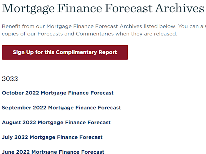 Cover image for Extract data from Mortgage Finance Forecast Archives