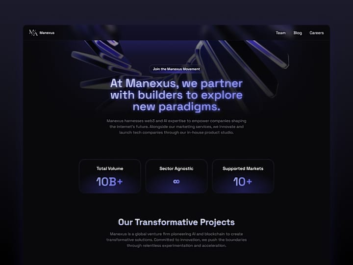 Cover image for Manexus - Landing Page Design