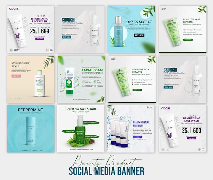 Cover image for Skincare Social Media Banner Design | Advertisement Design