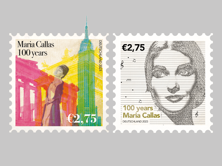 Cover image for Maria Callas 100 Years Stamp Design (Conc…