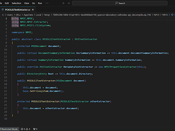 Cover image for Recovering the code of a C# application