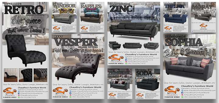 Cover image for Pamphlet design for an online furniture store