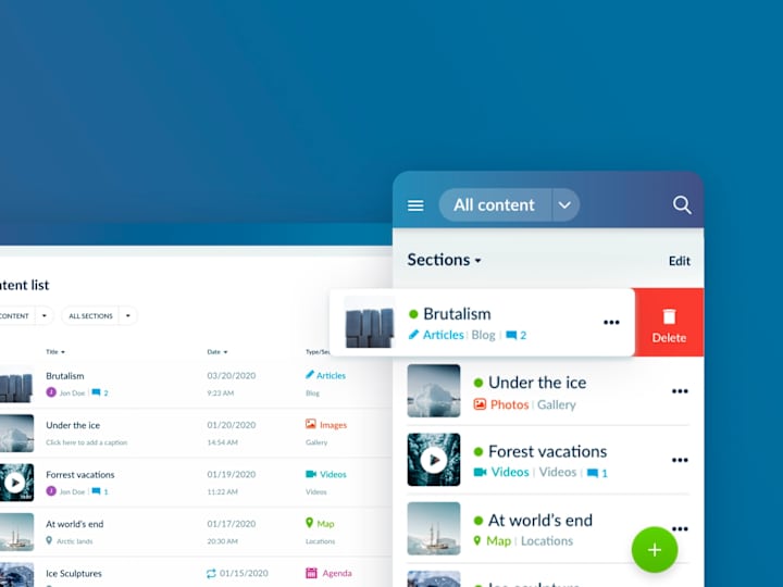 Cover image for User interface CMS