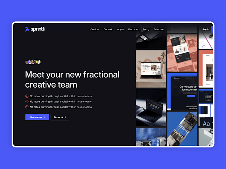 Cover image for Sprintli Website Redesign on Framer