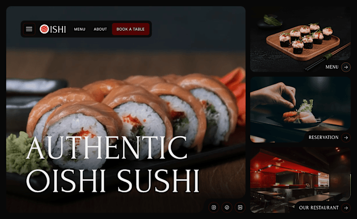 Cover image for Oishi- Sushi Restaurant Website 