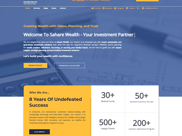 Cover image for SAHARE WEALTH – Your Investment Partner