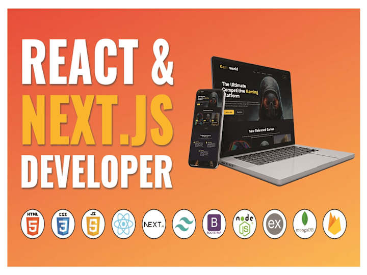 Cover image for I will develop a website using React, Next Js, Tailwind CSS