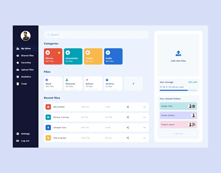 Cover image for Cloud Storage Dashboard UIUX and UI Design