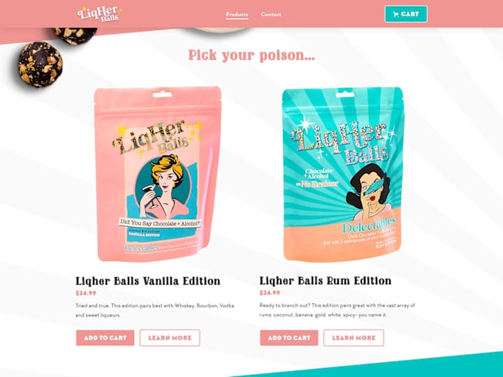 Cover image for LiqherBalls Desserts Custom Shopify Site