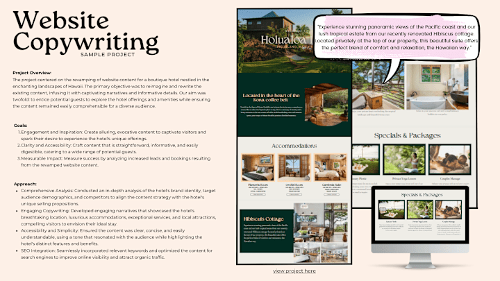 Cover image for Website Content Writing for Boutique Hotel