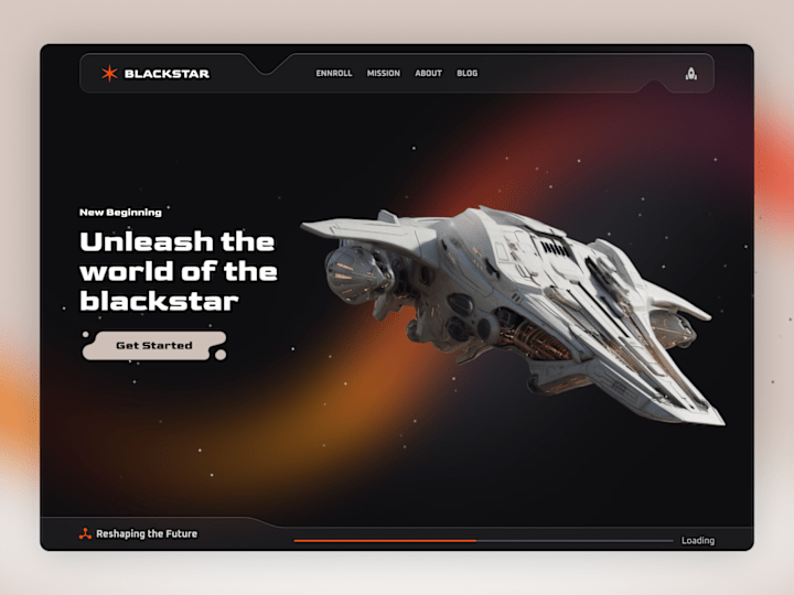 Cover image for Blackstar - Futuristic website - Hero section