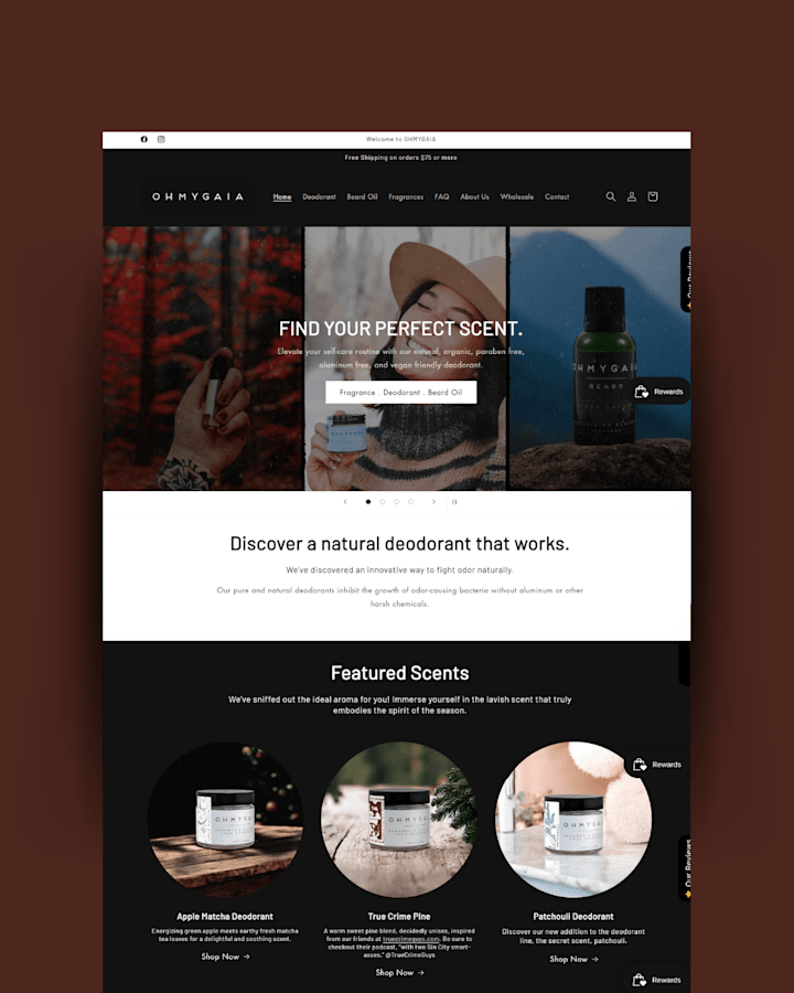 Cover image for OHMYGAIA Shopify Website Design