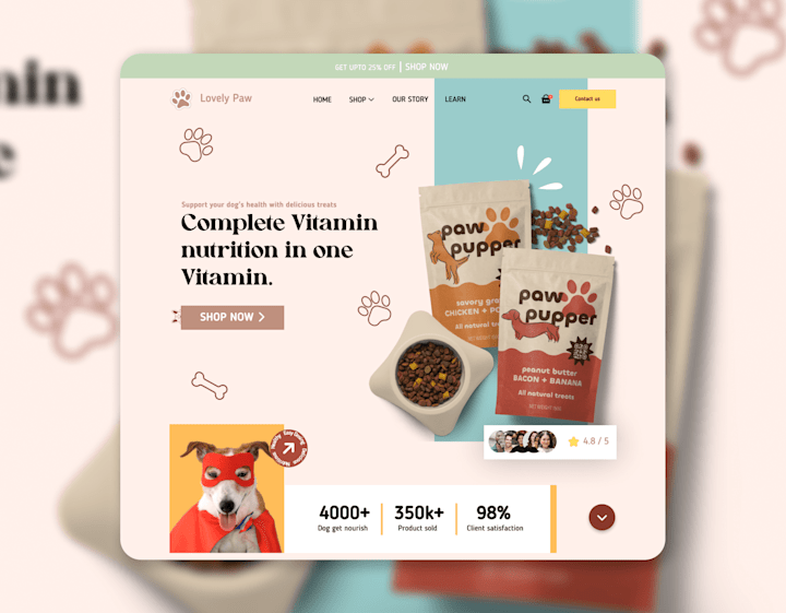 Cover image for Website Design for Pet Food Brand