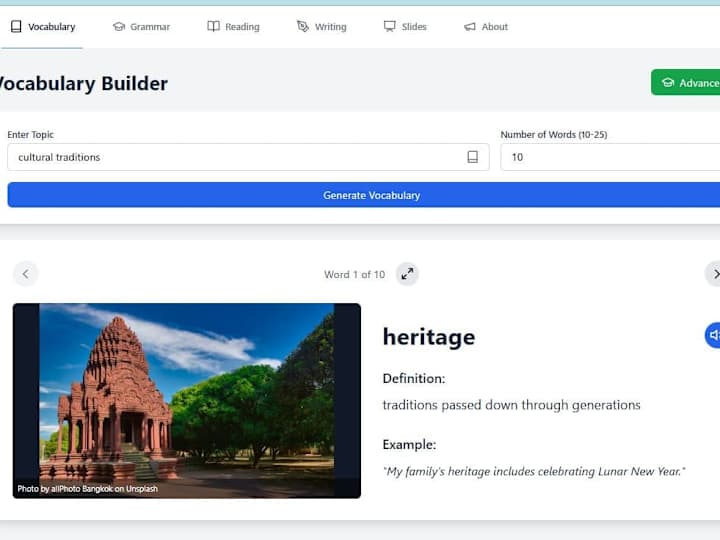 Cover image for Development of VocabularyBuilder.org