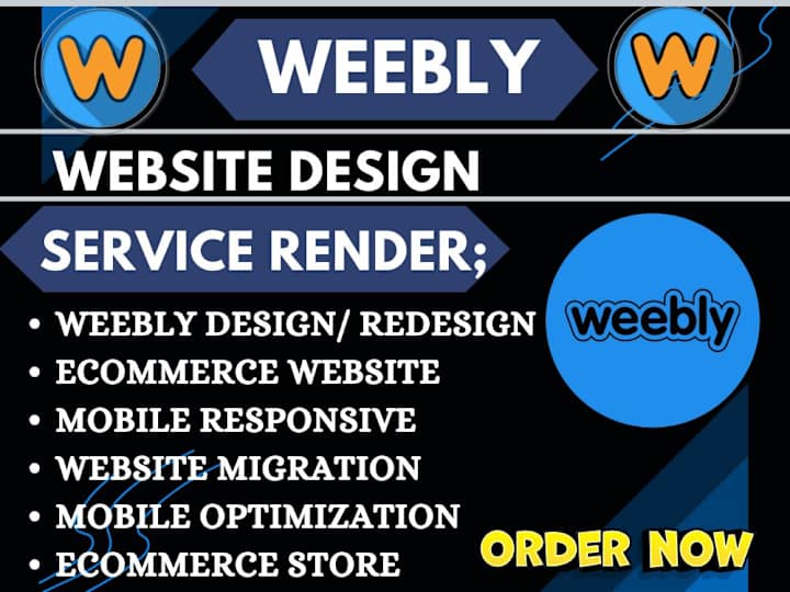 Cover image for I will design weebly website squarespace website online store