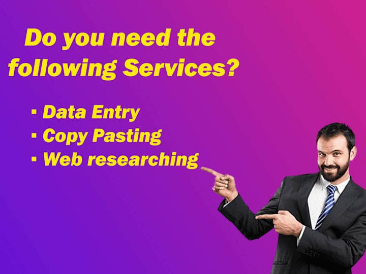 Cover image for Data entry, Copy writing and Web research