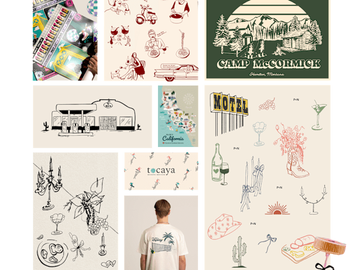 Cover image for On-brand artwork for merch, packaging, PR mailers, and events.