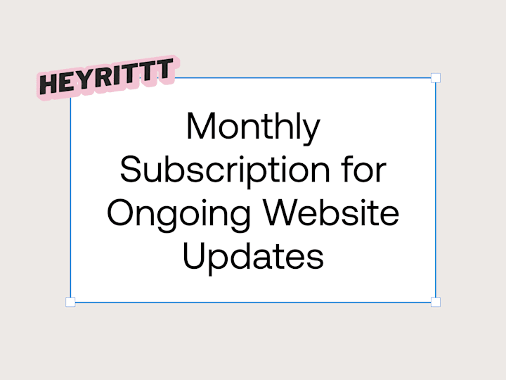 Cover image for Monthly Subscription for Ongoing Website Updates