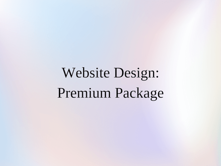 Cover image for Web Design: Premium Package