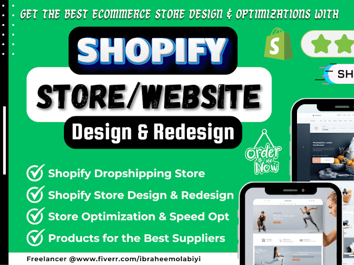 Cover image for I will Design shopify store, website, or dropshipping store