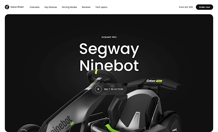 Cover image for Landing Page | Segway Ninebot gokart pro on Behance