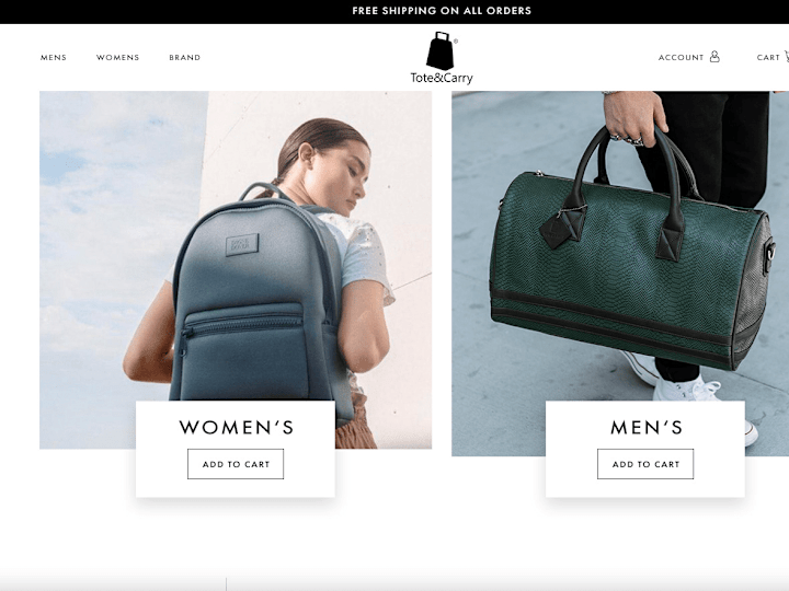 Cover image for Bag online store UI design on Behance