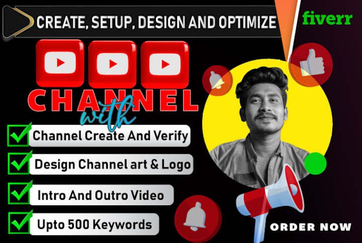 Cover image for I will set up youtube channel with all necessary and proper SEO
