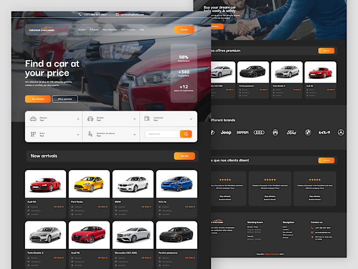 Cover image for Créateur d'occasion : Used cars webflow website