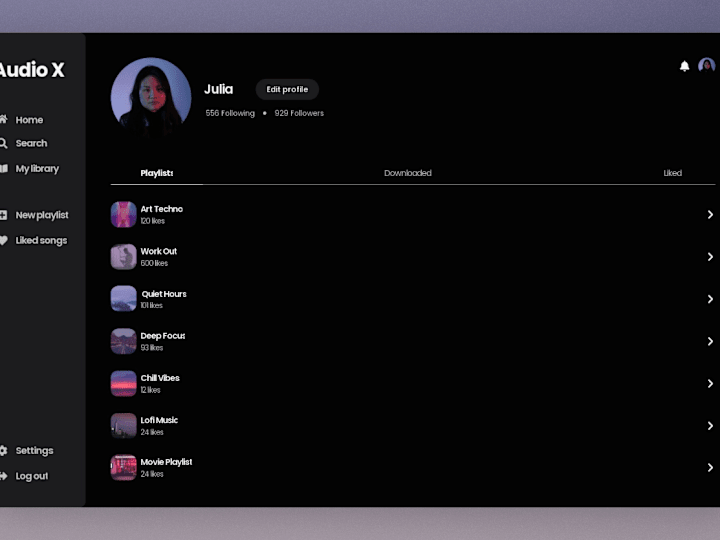 Cover image for Music streaming application