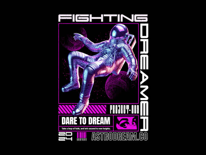 Cover image for Fighting Dreamer - Streetwear T-Shirt Design
