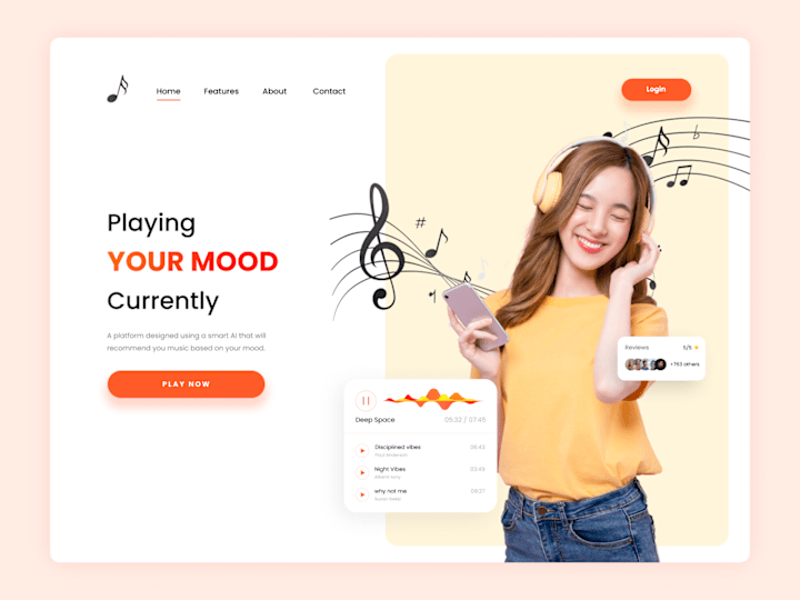 Cover image for Music Player Landing Page