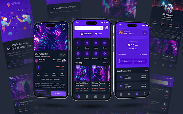 Cover image for NFT Marketplace App - UI UX Design