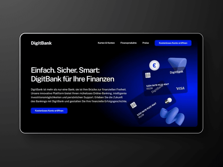 Cover image for "DigitBank" Framer Presentation Website