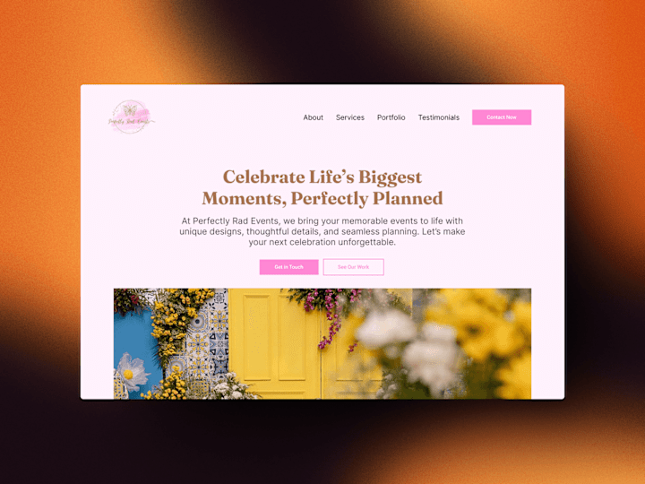 Cover image for Perfectly Rad Events – Wedding Planning Website Concept