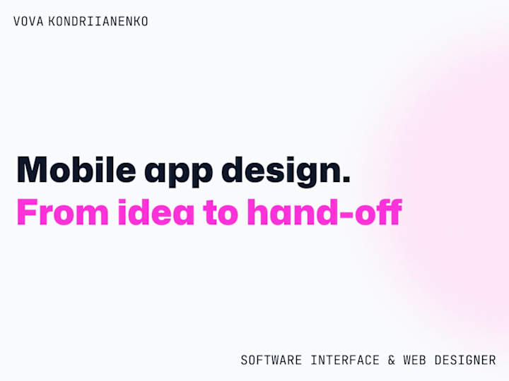 Cover image for Mobile app design. From idea to hand-off