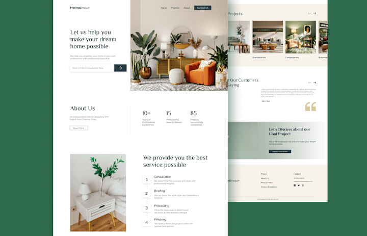 Cover image for A Minimal Interior design website UI