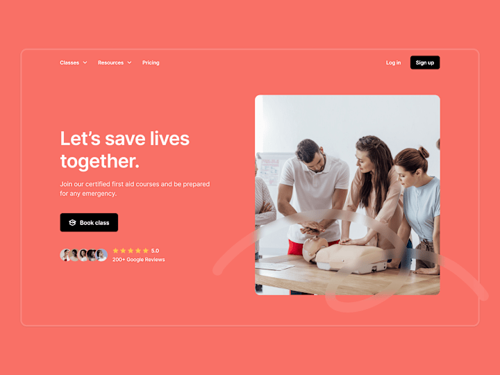 Cover image for First Aid School Landing Page Design