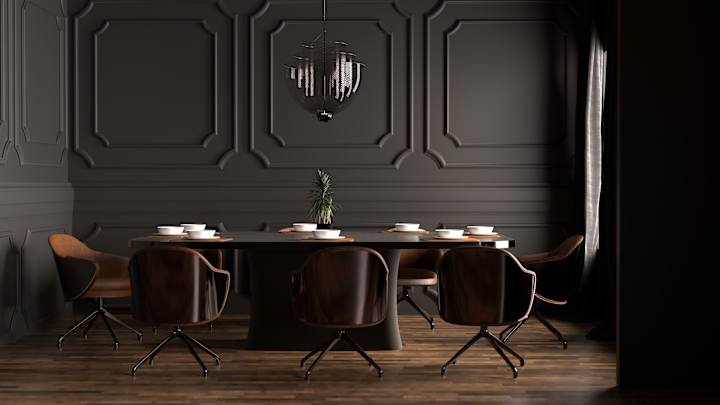 Cover image for Moody Contemporary Dining Room