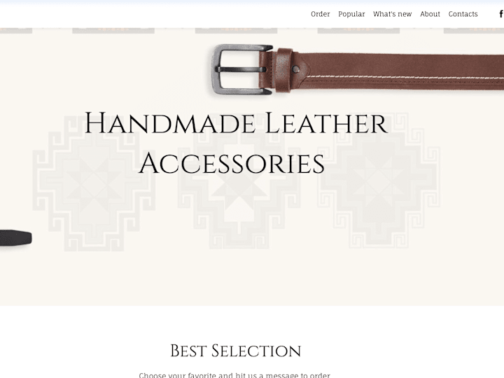 Cover image for Website Development for Handmade Leather Accessories