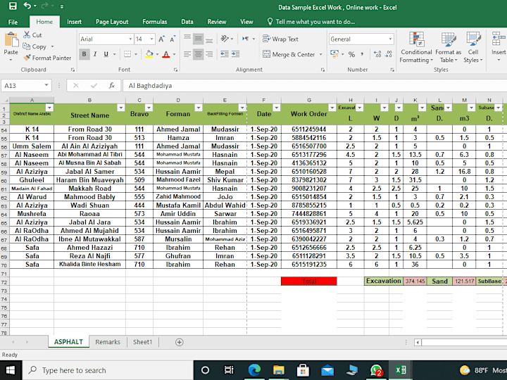 Cover image for Data Entry On Excel Worksheet 