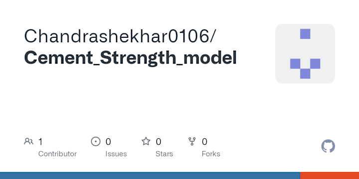 Cover image for Chandrashekhar0106/Cement_Strength_model