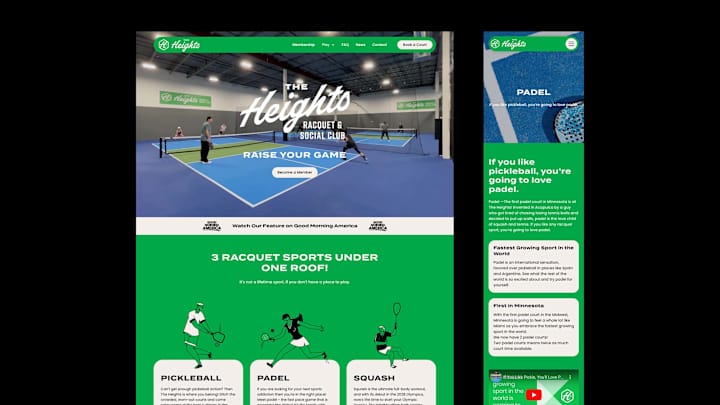 Cover image for The Heights Racquet & Social Club Website