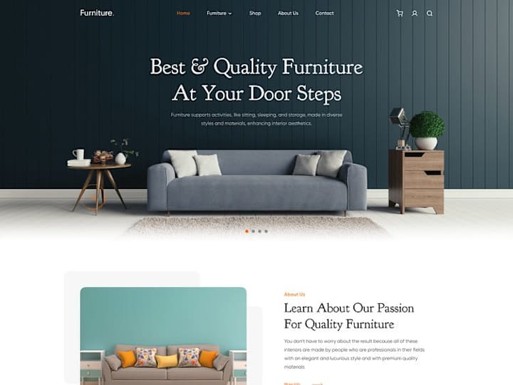 Cover image for Furniture Website - eCommerce Landing Page Design